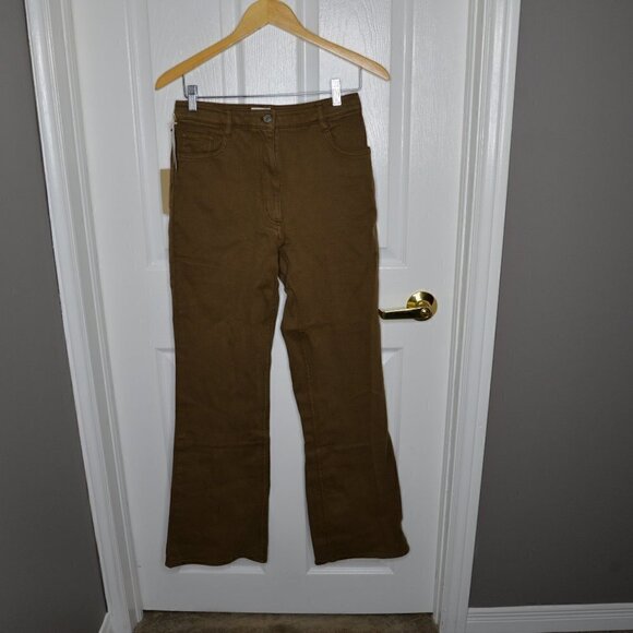 NWT Aritzia Wilfred Twostep Flare Pants Brown Sz 4 - Picture 2 of 6